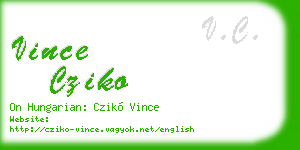 vince cziko business card
