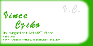 vince cziko business card